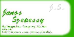 janos szepessy business card